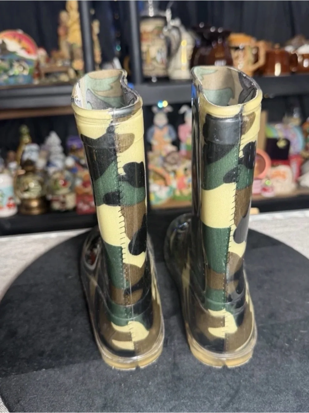 Happy’s Cajun Kicks Youth Size 13 Camo Rubber Rain Boots Waterproof Outdoor